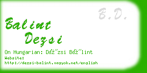 balint dezsi business card